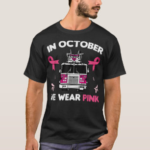 I oktober Bäror vi Rosa Firefighter Breast Cancer T Shirt