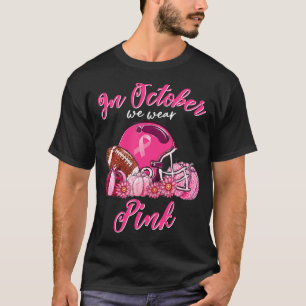 I oktober Bäror vi Rosa Football Breast Cancer T Shirt