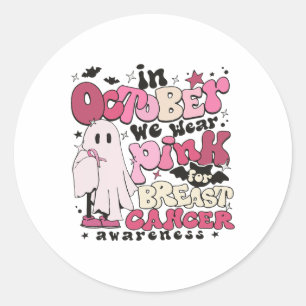I oktober Bäror vi Rosa för bröstcancer Hallowee Runt Klistermärke