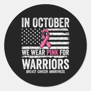 I oktober Bäror vi Rosa för bröstcancer hos anhöri Runt Klistermärke