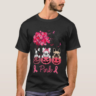 I oktober Bäror vi Rosa Fransk Bulldog Breast Canc T Shirt