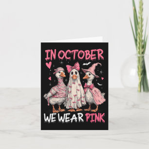 I oktober Bäror vi Rosa Funny Goose Breast Cancer Kort