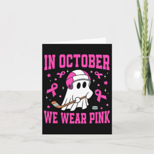 I oktober Bäror vi Rosa Ghost Hockey Breast Cancer Kort
