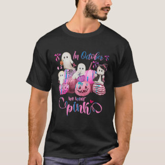 I oktober Bäror vi Rosa Ghost Pumpkin Breast Cance T Shirt