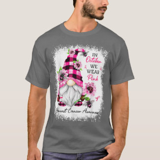 I oktober Bäror vi Rosa Gnome Breast Cancer Hallow T Shirt