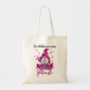 I oktober Bäror vi Rosa Gnomes Breast Cancer Medve Tygkasse