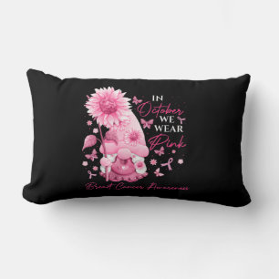 I oktober Bäror vi Rosa Gnomes Gnome Breast Cancer Lumbarkudde