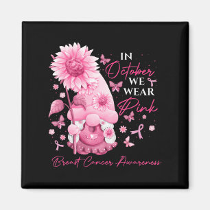 I oktober Bäror vi Rosa Gnomes Gnome Breast Cancer Magnet