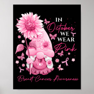 I oktober Bäror vi Rosa Gnomes Gnome Breast Cancer Poster