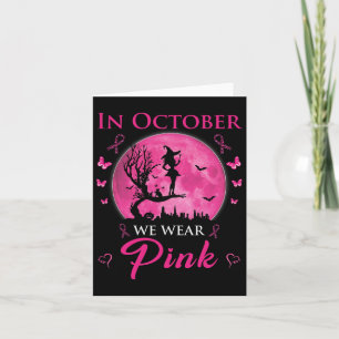 I oktober Bäror vi Rosa Halloween Witch Breast Can Kort