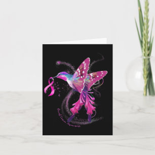 I oktober Bäror vi Rosa Hummingbird Breast Cancer Kort