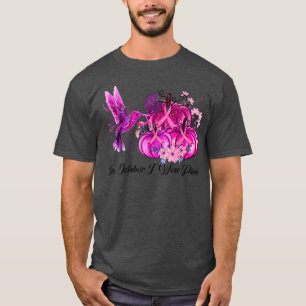I oktober Bäror vi Rosa Hummingbird Breast Cancer T Shirt