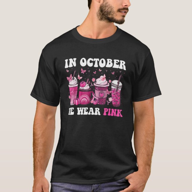 I oktober Bäror vi Rosa kaffehösten S T Shirt (Framsida)