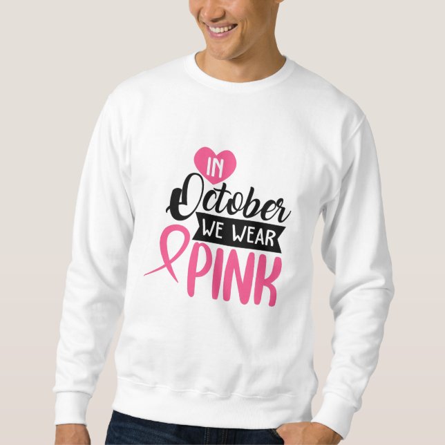 I oktober Bäror vi Rosa Lång Ärmad Tröja (Framsida)