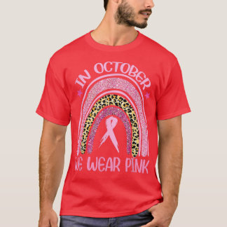 I oktober Bäror vi Rosa Leopard Breast Cancer Awar T Shirt