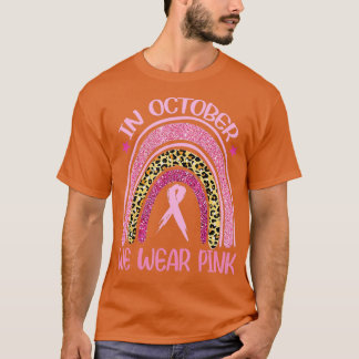 I oktober Bäror vi Rosa Leopard Breast Cancer Awar T Shirt
