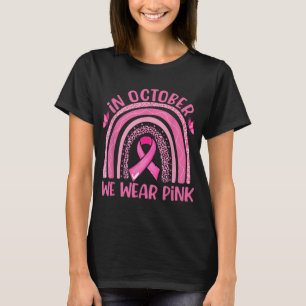I oktober Bäror vi Rosa Leopard Breast Cancer Awar T Shirt