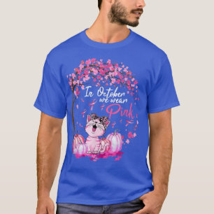 I oktober Bäror vi Rosa leopard Cat Breast Cancer T Shirt
