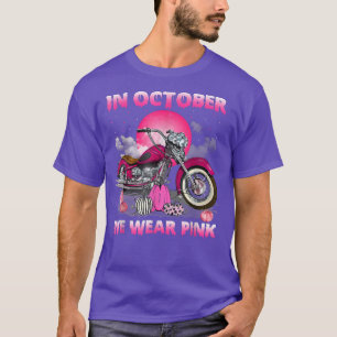 I oktober Bäror vi Rosa motorcykel Breast Cancer B T Shirt