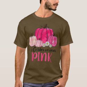 I oktober Bäror vi Rosa Pumpkin Breast Cancer Awar T Shirt