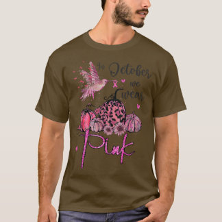 I oktober Bäror vi Rosa Pumpkin Breast Cancer Awar T Shirt
