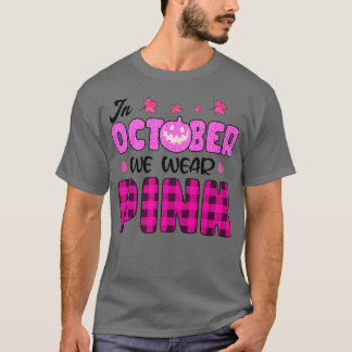 I oktober Bäror vi Rosa Pumpkin Breast Cancer Hall T Shirt