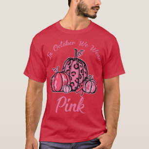 I oktober Bäror vi Rosa Pumpkin Breast Cancer Hall T Shirt
