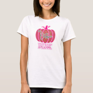 I oktober Bäror vi Rosa Pumpkin Fall Shirt Cancer T