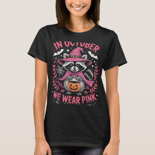 I oktober Bäror vi Rosa Raccoon Breast Cancer Awar T Shirt