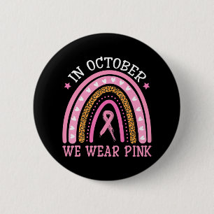 I oktober Bäror vi Rosa Rainbow Breast Cancer Knapp