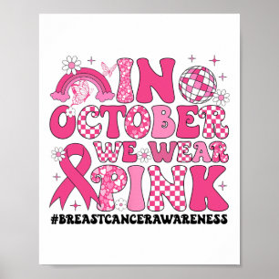 I oktober Bäror vi Rosa Ribbon Breast Cancer Medve Poster