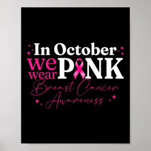 I oktober Bäror vi Rosa Ribbon Breast Cancer Medve Poster