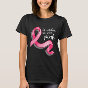 I oktober Bäror vi Rosa Ribbon Breast Cancer Medve T Shirt