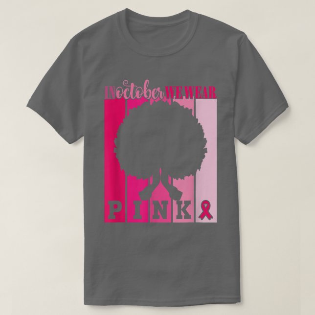 I oktober Bäror vi Rosa Ribbon Breast Cancer Medve T Shirt (Design framsida)