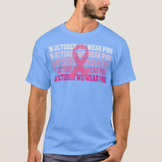 I oktober Bäror vi Rosa Ribbon Breast Cancer Medve T Shirt