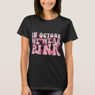 I oktober Bäror vi Rosa Ribbon Breast Cancer Medve T Shirt