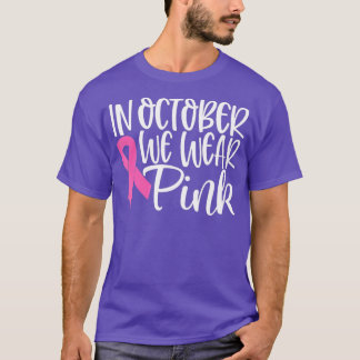 I oktober Bäror vi Rosa Ribbon Breast Cancer Medve T Shirt