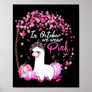 I oktober Bäror vi Rosa Ribbon El Breast Cancer Poster