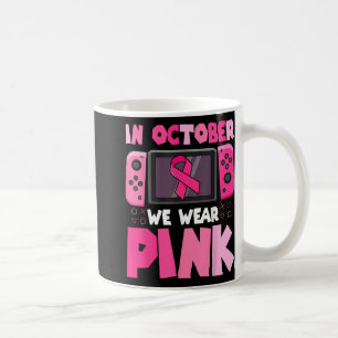 I oktober Bäror vi Rosa Ribbon Game Breast Cancer Kaffemugg