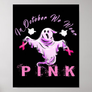 I oktober Bäror vi Rosa Ribbon Ghost Breast Cancer Poster