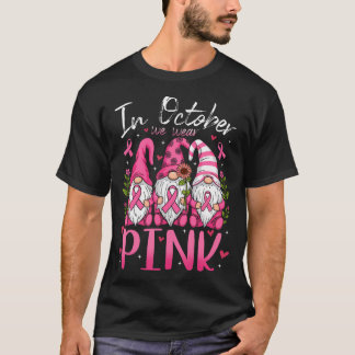 I oktober Bäror vi Rosa Ribbon Gnomes Women Breast T Shirt
