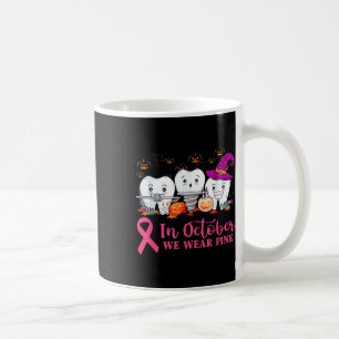 I oktober Bäror vi Rosa Ribbon Tooth Breast Cancer Kaffemugg