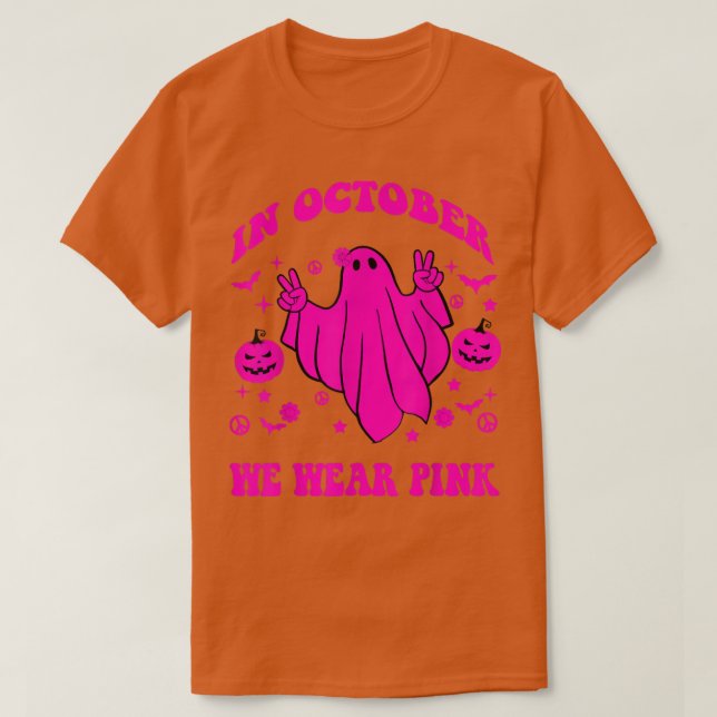 I oktober Bäror vi Rosa scoky Ghoul Breast Cancer T Shirt (Design framsida)