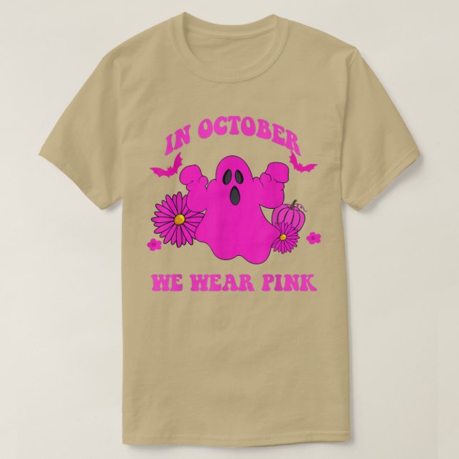 I oktober Bäror vi Rosa scoky Ghoul Breast Cancer T Shirt (Design framsida)
