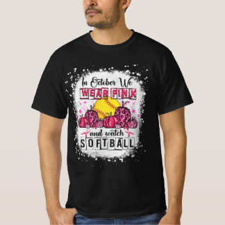 I oktober bäror vi rosa Softball Breast Cancer Awa T Shirt
