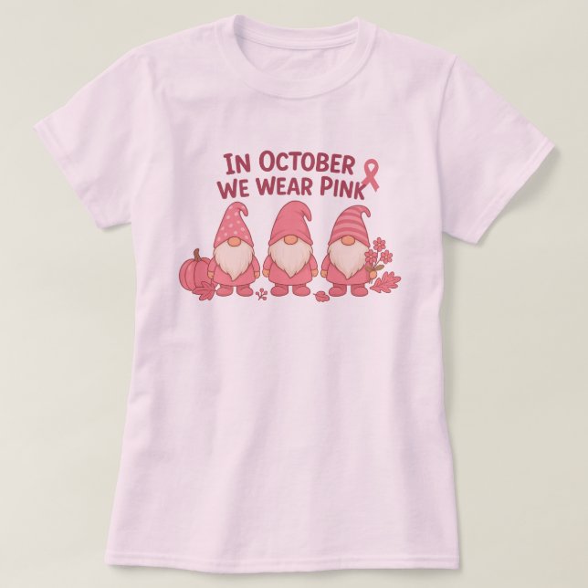 I oktober Bäror vi Rosa T Shirt (Design framsida)