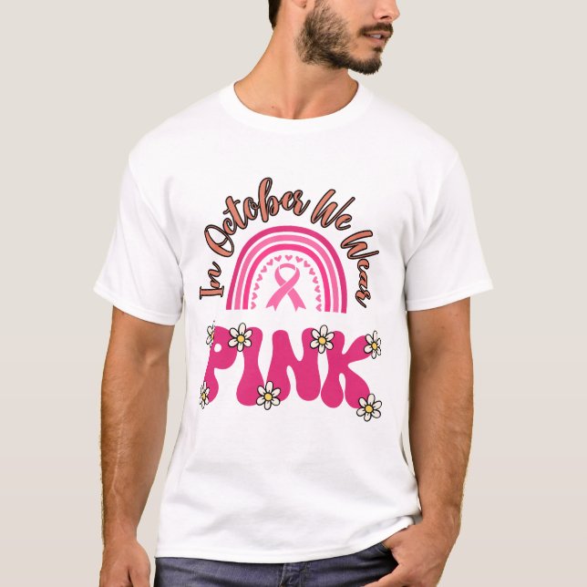 I oktober Bäror vi Rosa T Shirt (Framsida)