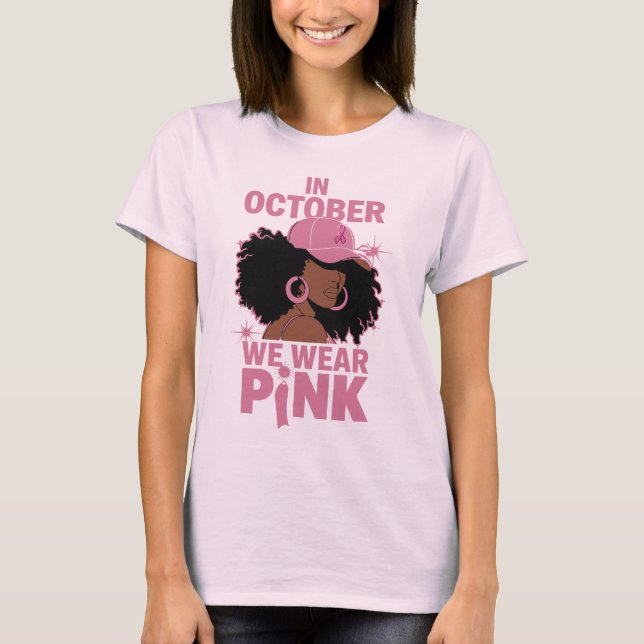 I oktober Bäror vi Rosa T Shirt (Framsida)