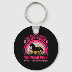 I oktober Bäror vi Rosa Unicorn Breast Cancer Awar Nyckelring