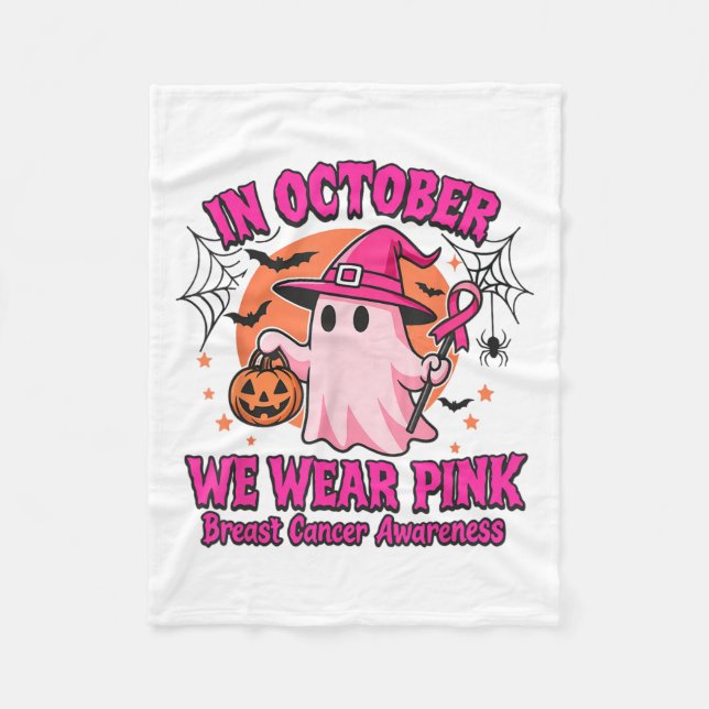 I oktober hade vi Bära Rosa Breast Cancer Awarenes Fleecefilt (Framsidan)